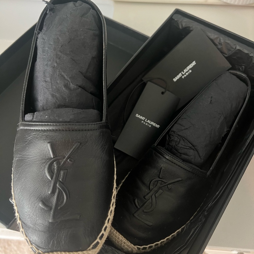 Saint Laurent Black Loafers Slip-On Shoes